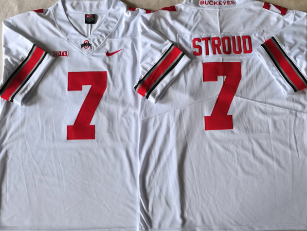 Men's Ohio State Buckeyes C.J. Stroud #7 White Jersey